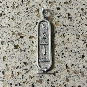 Vintage sterling silver Egyptian cartouche pendant